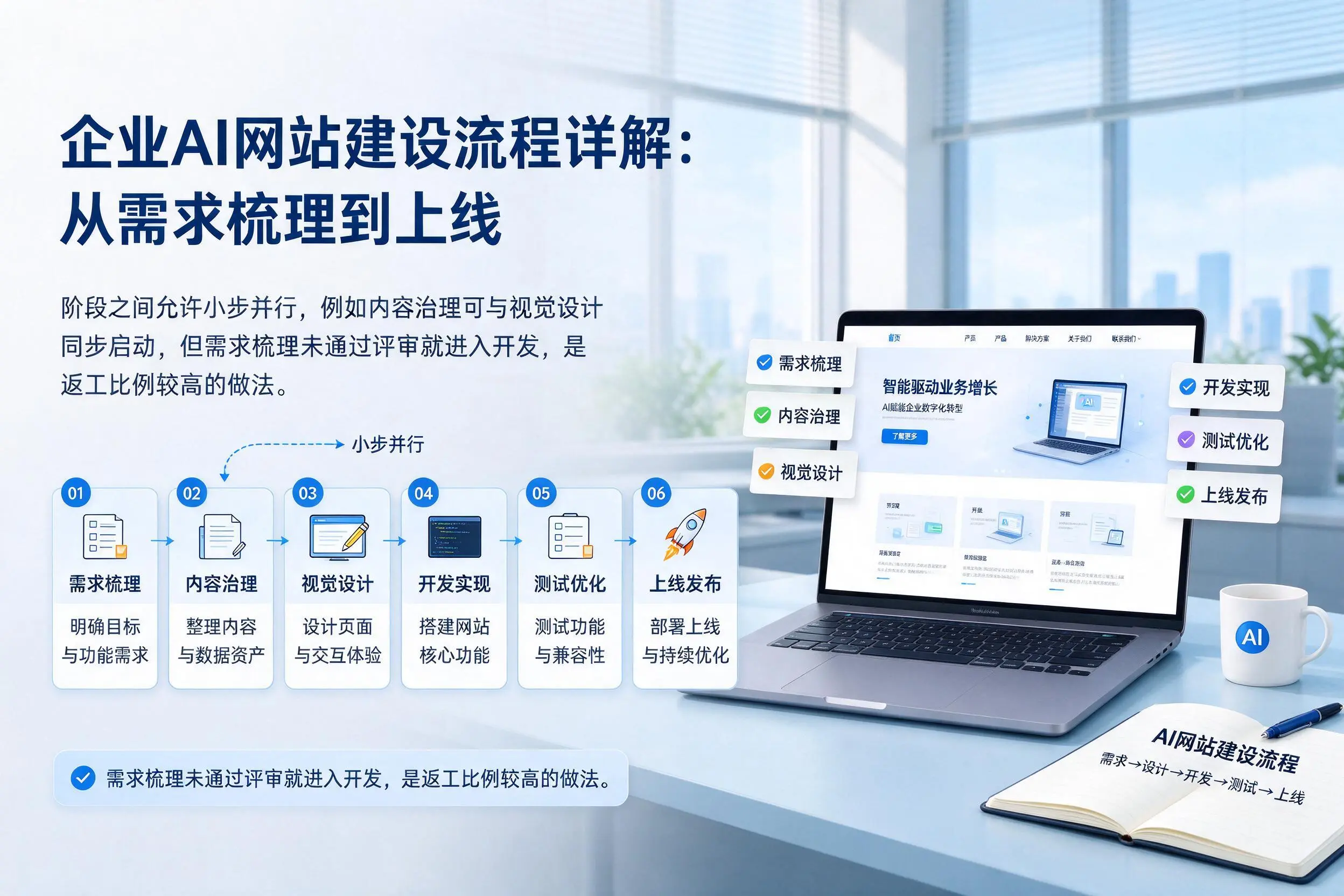 阜阳企业AI网站建设流程详解：从需求梳理到上线