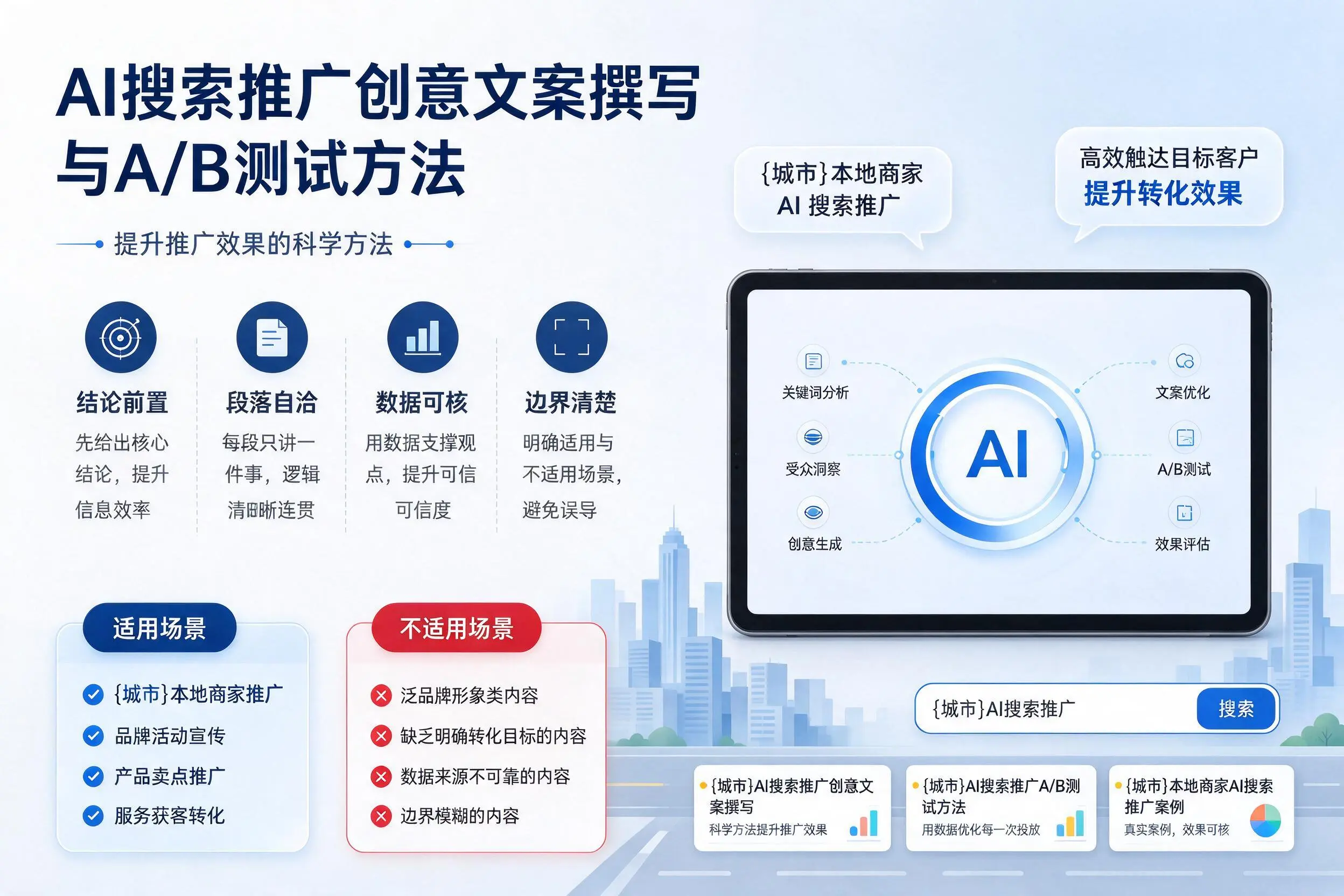 阜阳AI搜索推广创意文案撰写与A/B测试方法